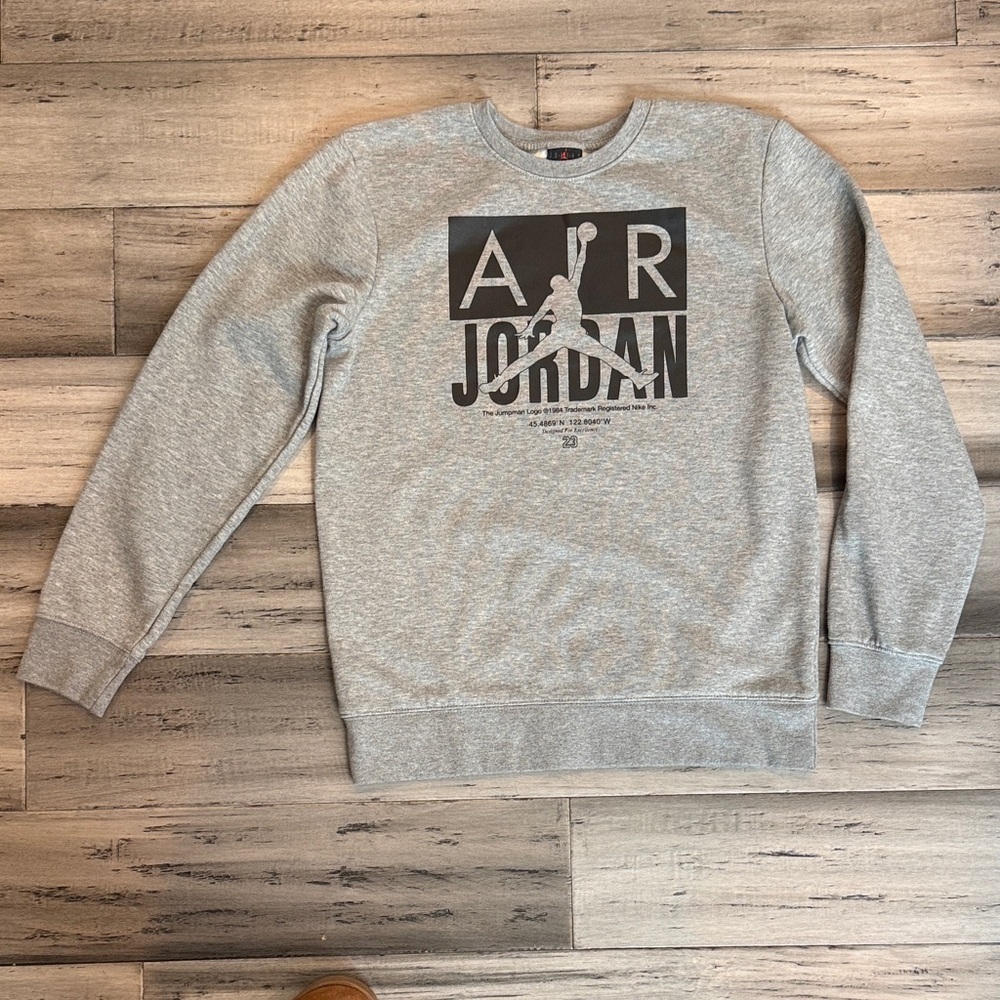 NWOT, Jordan Air Logo Gray Crewneck Sweater